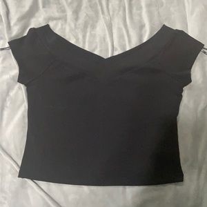Plus size off the shoulder black top